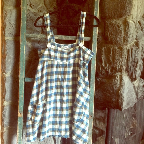 Punk Rock Plaid Pinafore Jumper Dress SzL