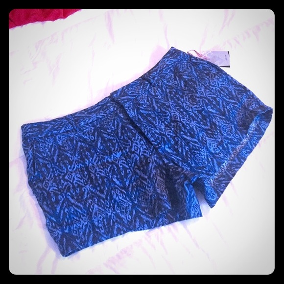 Cynthia Rowley Blue Boho Cotton Linen Shorts