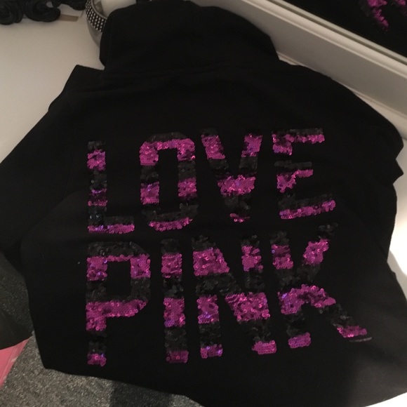 Sequined "Pink" hoodie