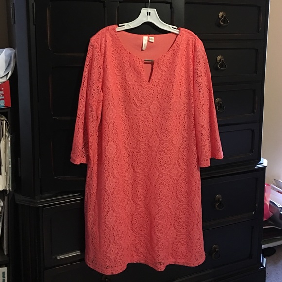 Coral knee length dress