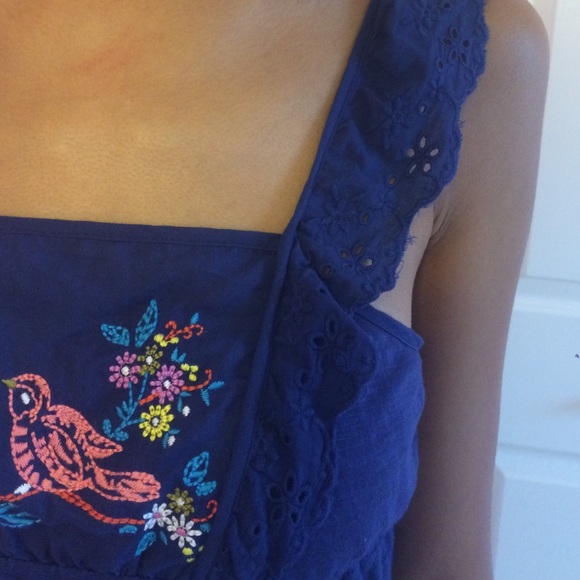 Embroidered Blue Top - Picture 3 of 4