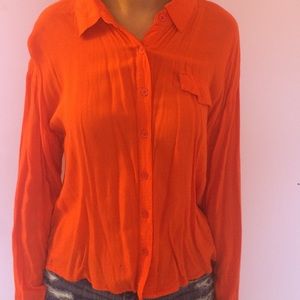 Desert Orange Button Up