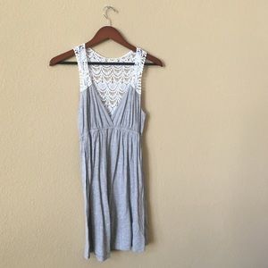 Forever 21 Gray Lace Low Back Dress