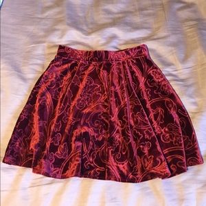 Forever 21 Burgundy Velvet Skirt