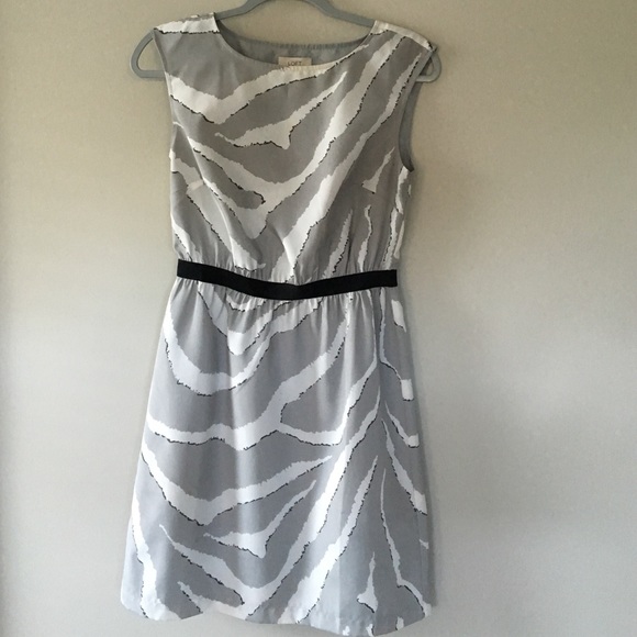 LOFT gray and white cocktail dress