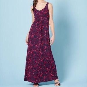 NWT Boden Red & Navy Jersey Maxi Dress