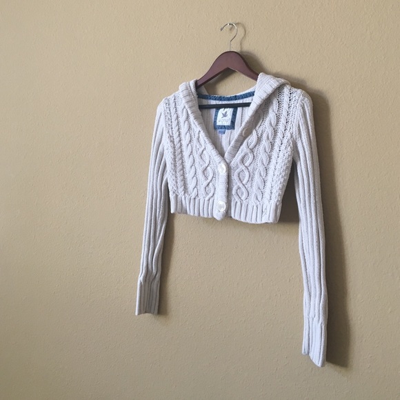 Aerie Crop Button Up Knit Sweater - Picture 1 of 4