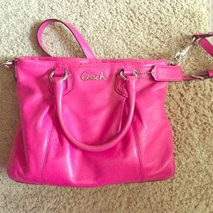 Pink Coach crossbody handbag