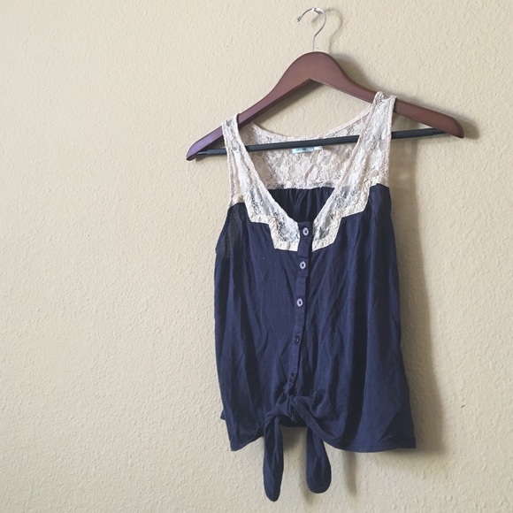 Urban Outfitters Kimchi Blue Lace Button Down Top