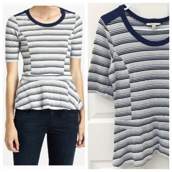Anthropologie Striped Peplum Top