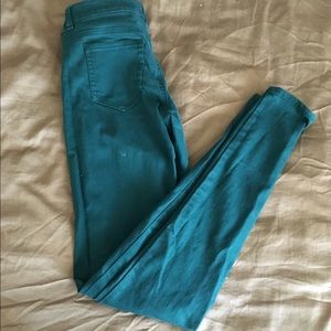 H&M green skinnies