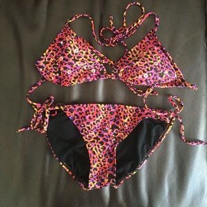 Colorful cheetah bikini