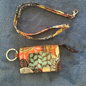 Vera Bradley ID case and Lanyard, flower shower