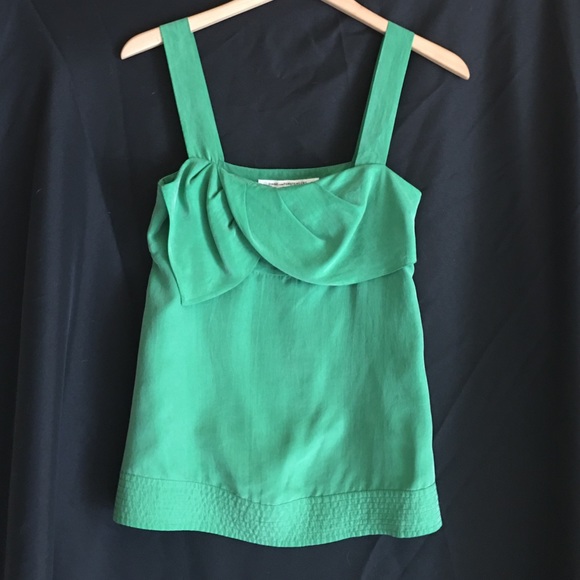 Diane vonFurstenberg apple green silk blouse