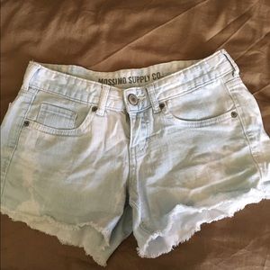 Light wash denim shorts