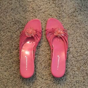 Silvia Fuschia crystal sandals