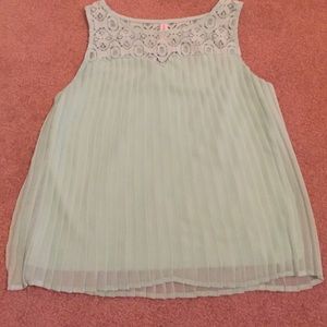 Mint green pleated tank top