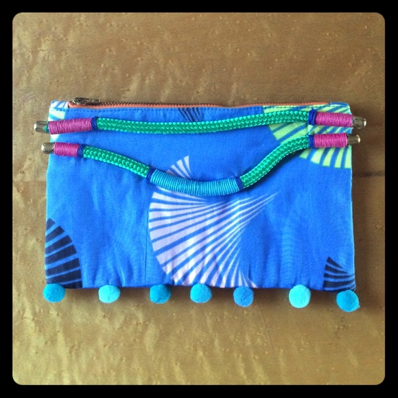 Anthropologie Pom Pom Clutch