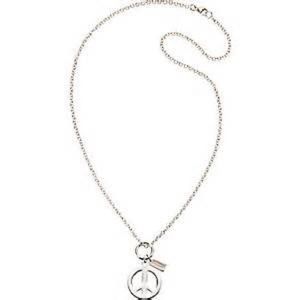 Coach peace sign necklace