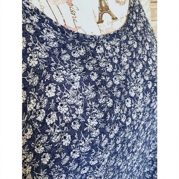 Blue Floral T-back Dress - Picture 3 of 3
