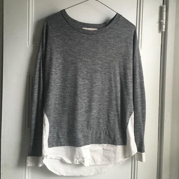Loft gray shirt with button down detailing