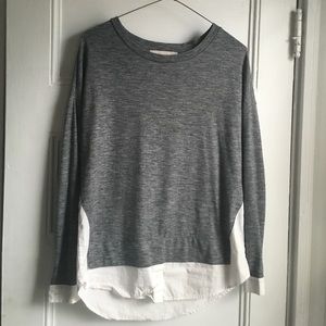 Loft gray shirt with button down detailing