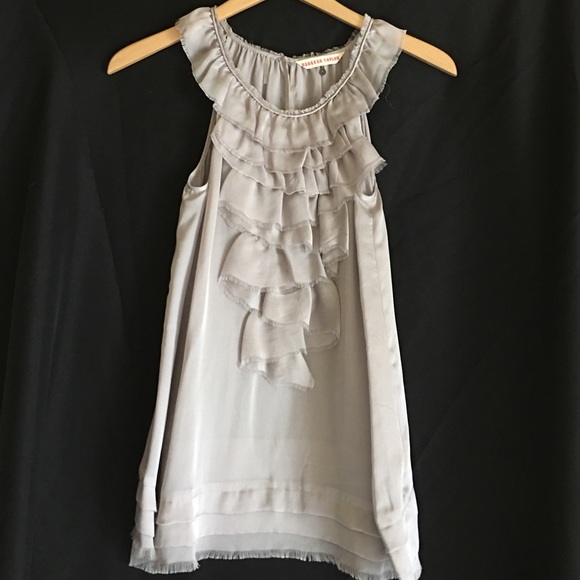 Silk Rebecca Taylor blouse with front ruffle