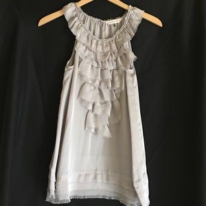 Silk Rebecca Taylor blouse with front ruffle