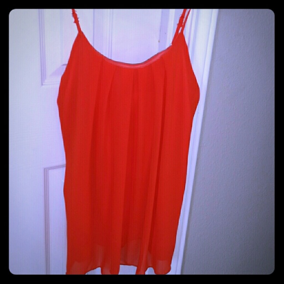 Orange flowy tank top - Picture 1 of 2