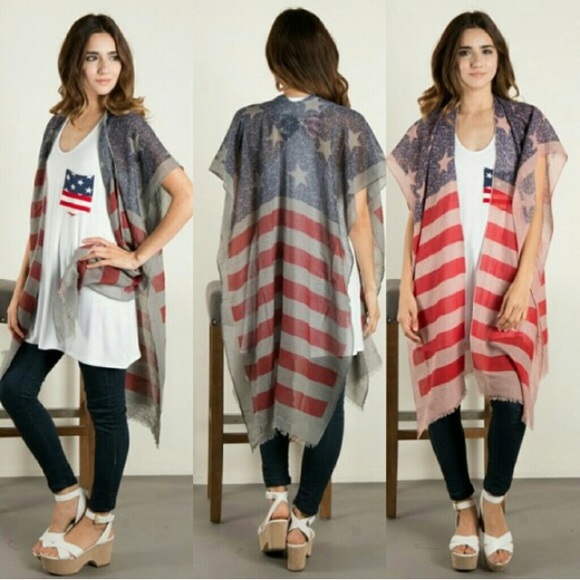 Scarf Poncho USA flag - Picture 3 of 4