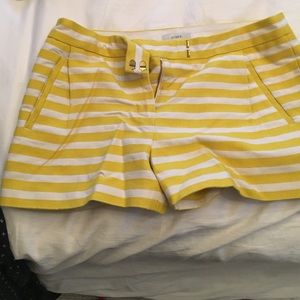 J. Crew Yellow Stripped Shorts