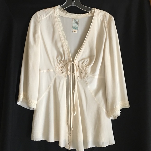 Cream silk Burning Torch top