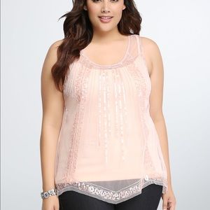 Torrid NWOT Beaded Sequin Tank