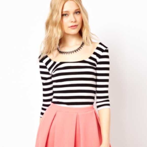 💐ASOS  Ballerina Stripe Top with Barrette💐