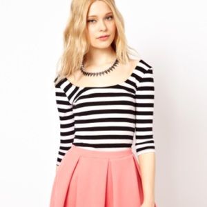 💐ASOS  Ballerina Stripe Top with Barrette💐