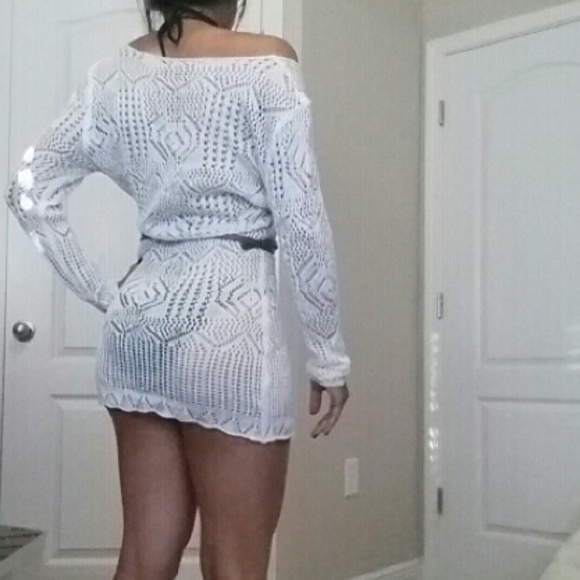 Sexy Hollow Out Short White Lace summer dress - Picture 3 of 4