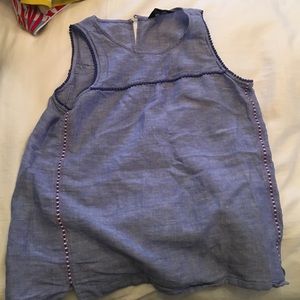 J. Crew Sleeveless Blue Shirt