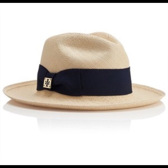 Tory Burch Fedora straw with blue trim