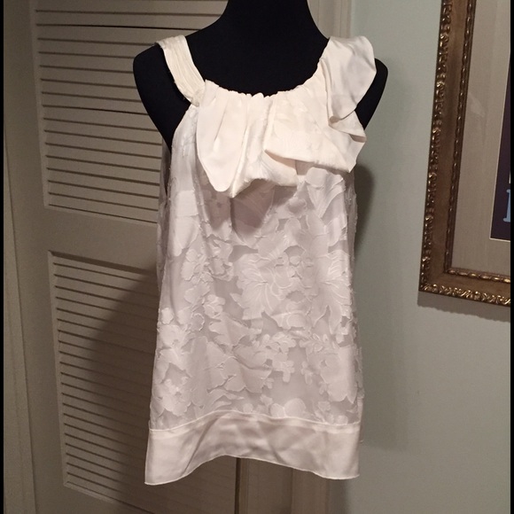 BCBG Maxazria Silk Burnout Sleevless Top