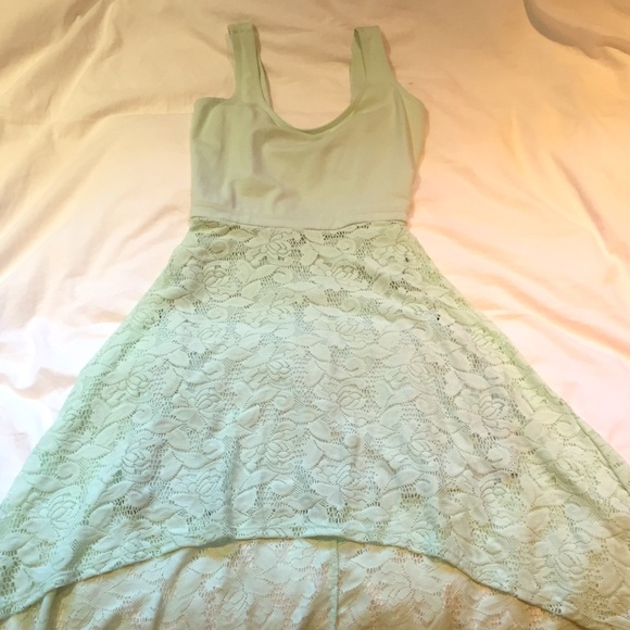 Mint lace high-low dress