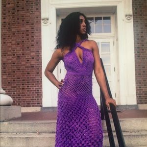 Handmade crochet evening dress