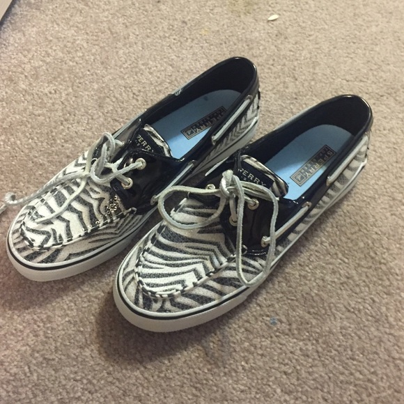 Zebra sperry shoes