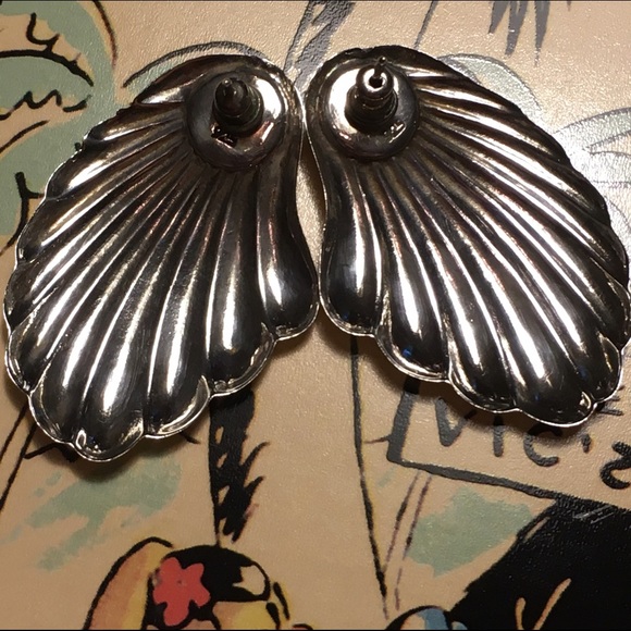Sterling Silver & Onyx Wing Earrings .925 - Picture 3 of 4