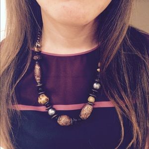 Brown beaded necklace