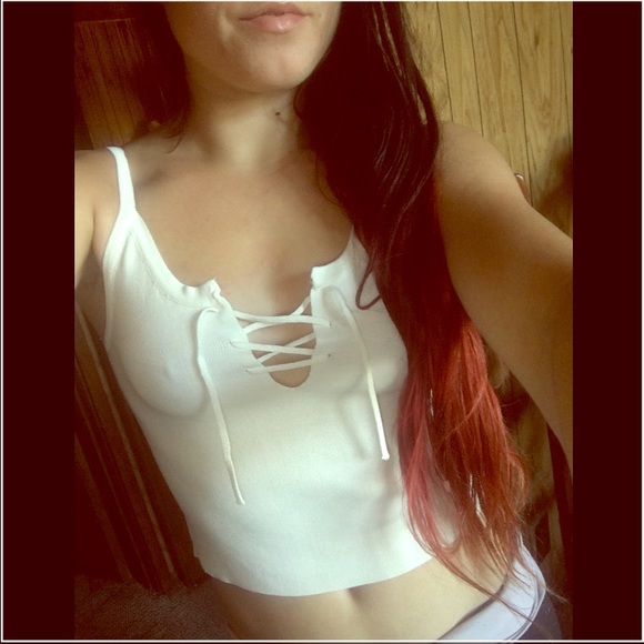 90s lace up crop top