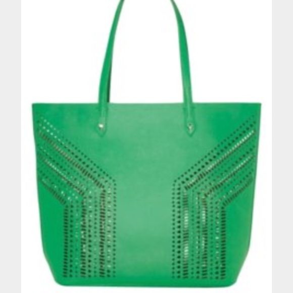 Stella & Dot Green leather Tote NWT