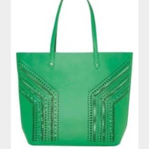 Stella & Dot Green leather Tote NWT