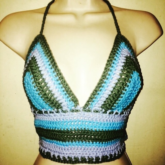 Custom crochet halter top.