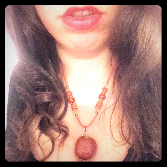 Orange beaded necklace