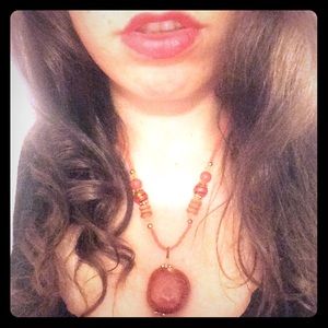 Orange beaded necklace